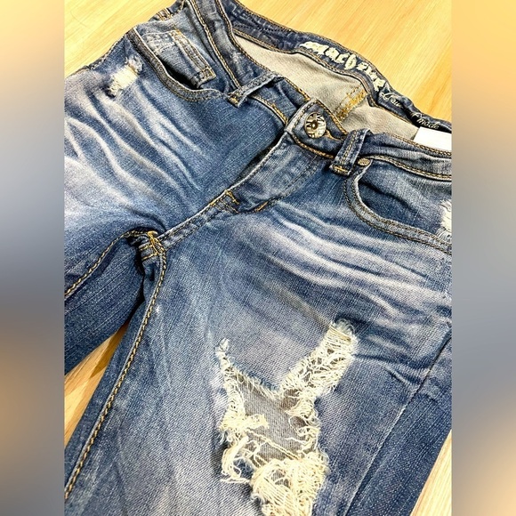 MACHINE Womens Jeans Destroyed Distressed Size 5 - Picture 5 of 10
